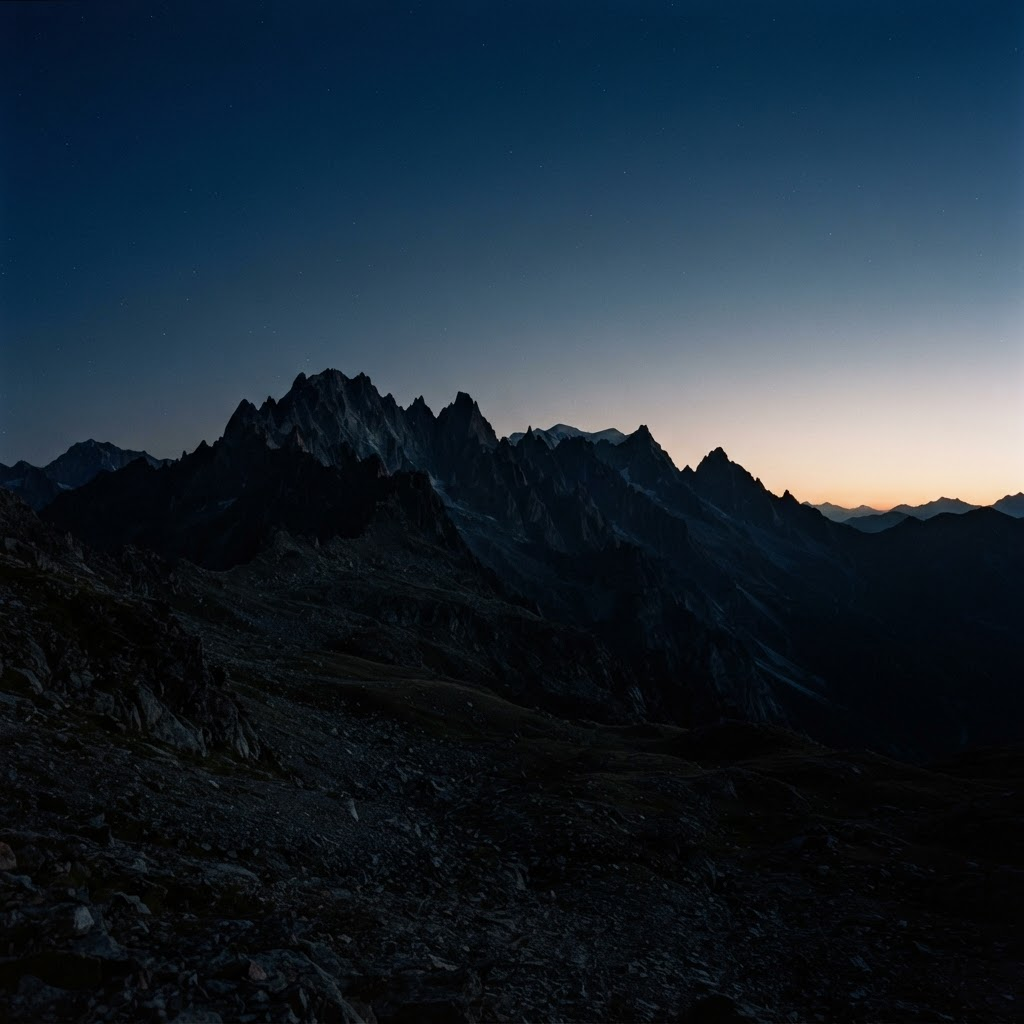 Cresta de montaña al amanecer